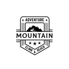 Adventure outdoor mountain emblem line art illustration