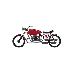 Modern and clean retro motorcycle color illustration