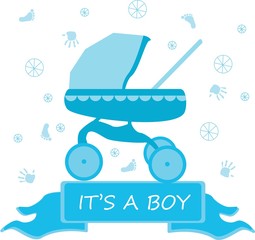 Cute baby shower cartoon. Vector illustration. 