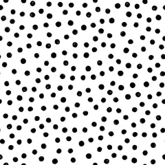 Lichtdoorlatende gordijnen Polka dot Hand tekenen Polka Dots naadloze patroon. Vector zwarte inktborstel. De textuur van het potlood.