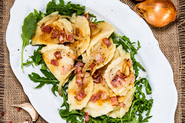 Dumplings - cheese noodles with bacon