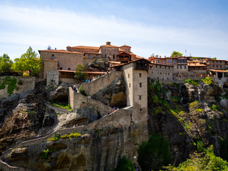 Fototapeta na wymiar The Monastery of Great Meteoron is the largest monastery at Meteora. Meteora is one of the most precipitously built complexes of Eastern Orthodox monasteries in Greece