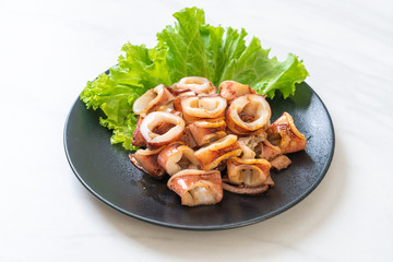 grilled squid on plate