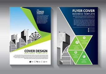 Business abstract vector template. Brochure design, cover modern layout, annual report, poster, flyer in A4 with colorful triangles, geometric shapes for tech, science, market with light background