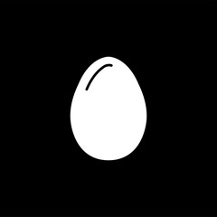 Egg Icon On Black Background. Black Flat Style Vector Illustration.