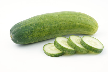 fresh cucumbers isolated on white background