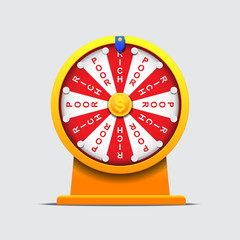 fortune wheel rich and poor,money game concept vector illustration.