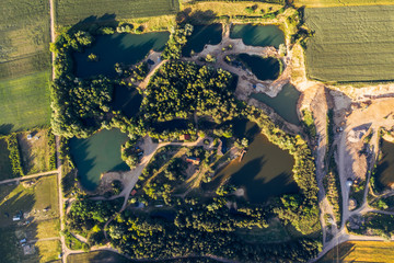 Top down view of a gravel pit. 
