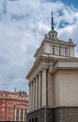 Fototapeta na wymiar Monumental Communist era architectural legacy in the center of Sofia, Bulgaria.