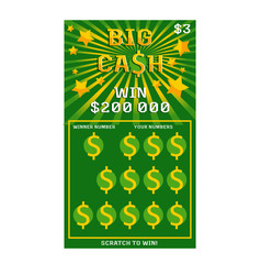 Lottery ticket vector lucky bingo card win chance lotto game jackpot ticketing set illustration lottery gaming tickets isolated on white background