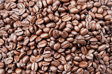 Closeup group of coffee bean background