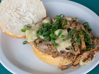Pulled Beef Sandwich with Cheese and Chives
