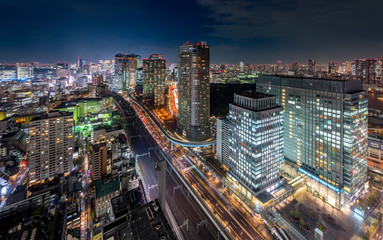 Fototapeta na wymiar Tokyo downtown city skyline and skyscrapers at Roppongi District in Tokyo, Japan.