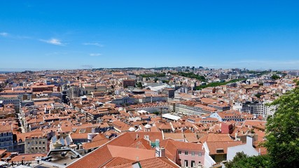 Fototapeta na wymiar Vogelperspektive Lissabon, Lissabon von oben, Lissabon Stadtüberblick