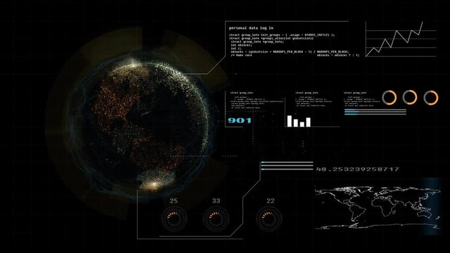 hi technology interface, 4K footage hud global interface and technology, abstract technology ui futuristic concept hud interface hologram elements of digital data chart, This element finished by NASA