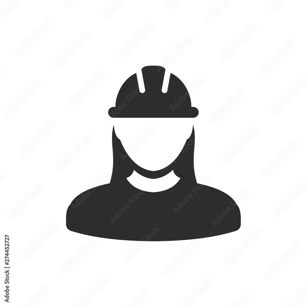 Aufkleber construction worker icon template black color editable. construction worker symbol flat vector sign 