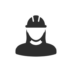 Construction worker icon template black color editable. Construction worker symbol Flat vector sign isolated on white background. Simple logo vector illustration for graphic and web design.