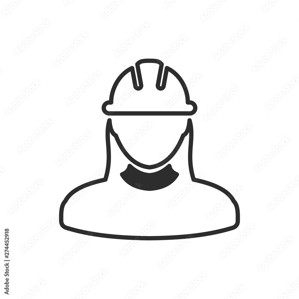 Aufkleber construction worker icon template black color editable. construction worker symbol flat vector sign 