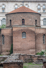 Obraz premium Church of St George , Early Christian red brick rotunda built by the Romans in the 4th century and the oldest building in Sofia, Bulgaria