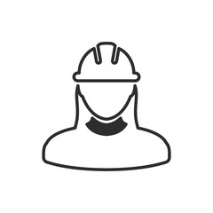Construction worker icon template black color editable. Construction worker symbol Flat vector sign isolated on white background. Simple logo vector illustration for graphic and web design.