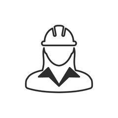 Construction worker icon template black color editable. Construction worker symbol Flat vector sign isolated on white background. Simple logo vector illustration for graphic and web design.