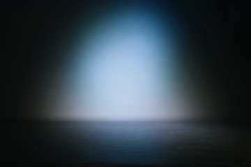 background of abstract dark concentrate floor scene with mist or fog, spotlight and display