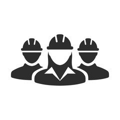 Construction worker icon template black color editable. Construction worker symbol Flat vector sign isolated on white background. Simple logo vector illustration for graphic and web design.