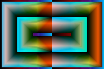 Digital Art, panoramic abstract three-dimensional objects with soft lighting, Germany