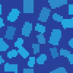 Blue Smartphone, mobile phone icon isolated seamless pattern on blue background. Vector Illustration