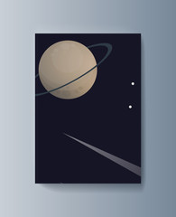 Business presentation brochure space exploration and the trajectory of planets