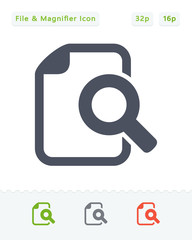 File & Magnifier - Sticker Icons