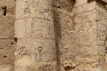 Egyptian Hieroglyphs in Luxor Temple, Luxor, Egypt