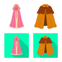 Vector design of material and clothing icon. Collection of material and garment vector icon for stock.