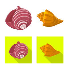 Obraz premium Isolated object of animal and decoration logo. Set of animal and ocean stock symbol for web.