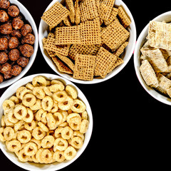Bowls Of Healthy Breakfast Cereal
