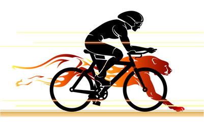 Cyclist Racing Cheetah