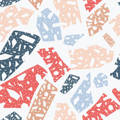 Fototapeta premium Terrazzo floor or marble abstract texture seamless pattern vector illustration .