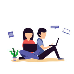 People Work and Interacting Business Technology, Online Shopping Vector Template Design Illustration