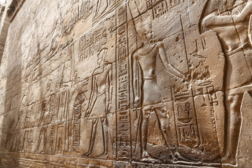 Egyptian Hieroglyphs in Luxor Temple, Luxor, Egypt