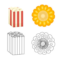 Isolated object of cornfield and vegetable symbol. Set of cornfield and vegetarian stock symbol for web.