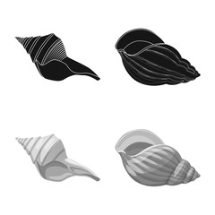 Vector illustration of animal and decoration icon. Collection of animal and ocean stock vector illustration.