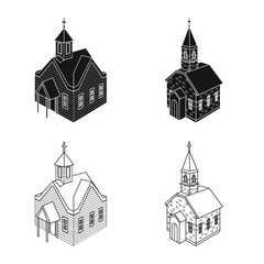 Naklejka premium Isolated object of temple and historic icon. Set of temple and faith stock vector illustration.