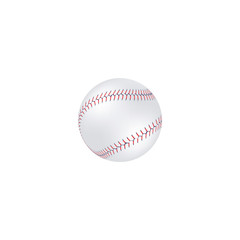 Realistic white baseball isolated on white background