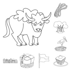 Isolated object of national and culture sign. Collection of national and europe stock vector illustration.