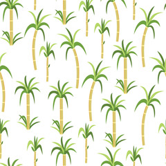 Sugarcane or cane seamless pattern for food's package flat vector illustration.