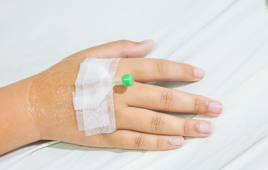 hands sick Drill syringe on the hospital.