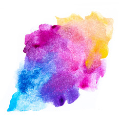 Abstract hand drawn watercolor. Colorful splashing in the paper. It is wet texture background with paint brushes. Picture for creative wallpaper or design art work. Pastel colors tone.