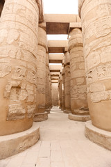 Fototapeta premium Columns in Hypostyle Hall of Karnak Temple, Luxor, Egypt