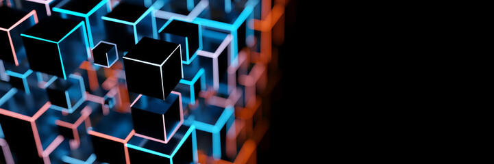 Matrix concept with floating cuboids