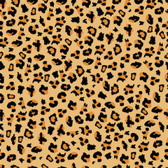Beige leopard print background - cartoon seamless pattern print for wild African animal themed design